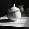 GuangYang 15-pcs Porcelain Tea sets for Adults, Off White Embossed