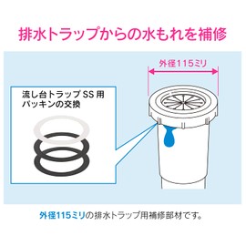 GAONA GA-PB098 Gasket for Sink Trap SS Black 5.5 x 5.9 x 0.2 inches (14 x 15 x 0.5 cm)