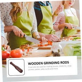 LIFKOME 1Pc Wooden Garlic Pestle Ergonomic Kitchen Grinding Tool for Garlic Sauces and More and Space Saving Design for Home Hotel and Restaurant Use