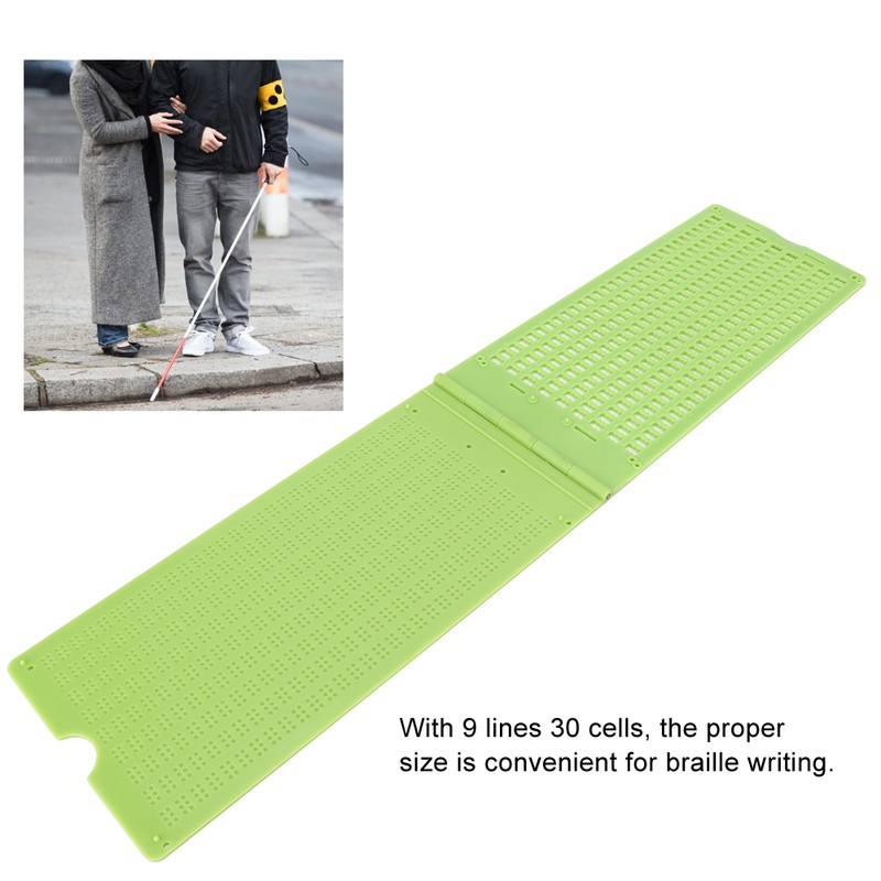 Portable Plastic 9 Lines 30 Cells Braille Writing Slate and