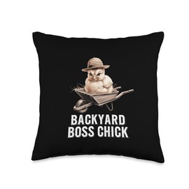 Baby Chicks in Backyards Coops Gardens Eggs Farm Rural Life Throw Pillow