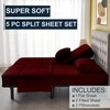 5 Piece Split Queen Sheets Sets for Adjustable beds -