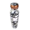 Rastogi Handicrafts Pure Copper Water Bottle Screen Printed 950ml B&W