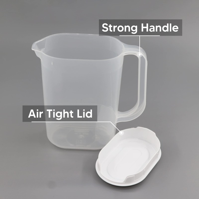 ANGIX Fridge Door Jug with Handle | Plastic Pitcher Container
