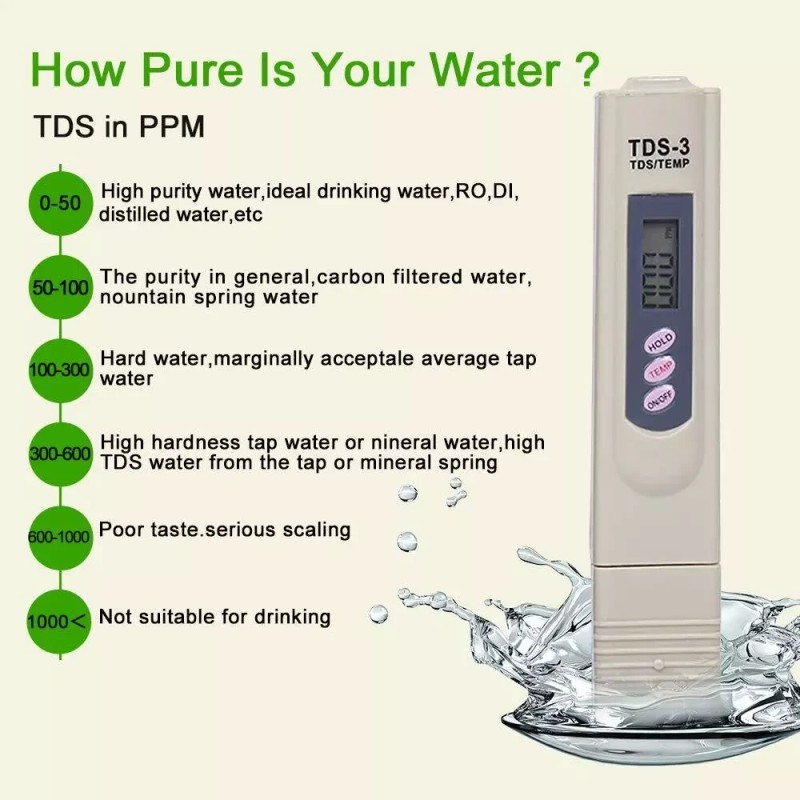 Unbranded Handheld Water Quality Hardness Purity Digital LCD Meter 0-9990