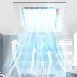 Cocoarm Bathroom Exhaust Fan with Light, Square Ceiling Mount Quiet Vent Fan 140 CFM Quiet Ventilation Ceiling Mount Fan Ceiling Mount Exhaust Ventilation for Shower, Office, Toilet