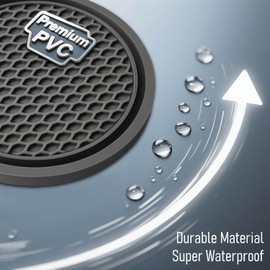 KULOLO Car Cup Holder Coaster 4 Pack - Non Slip & Shockproof,Flexible PVC Rubber Insert for Car/Truck/SUV/Van (2.75"x0.2") Universal Fit Auto Cup Holders Accessories for Women and Man(Gray)