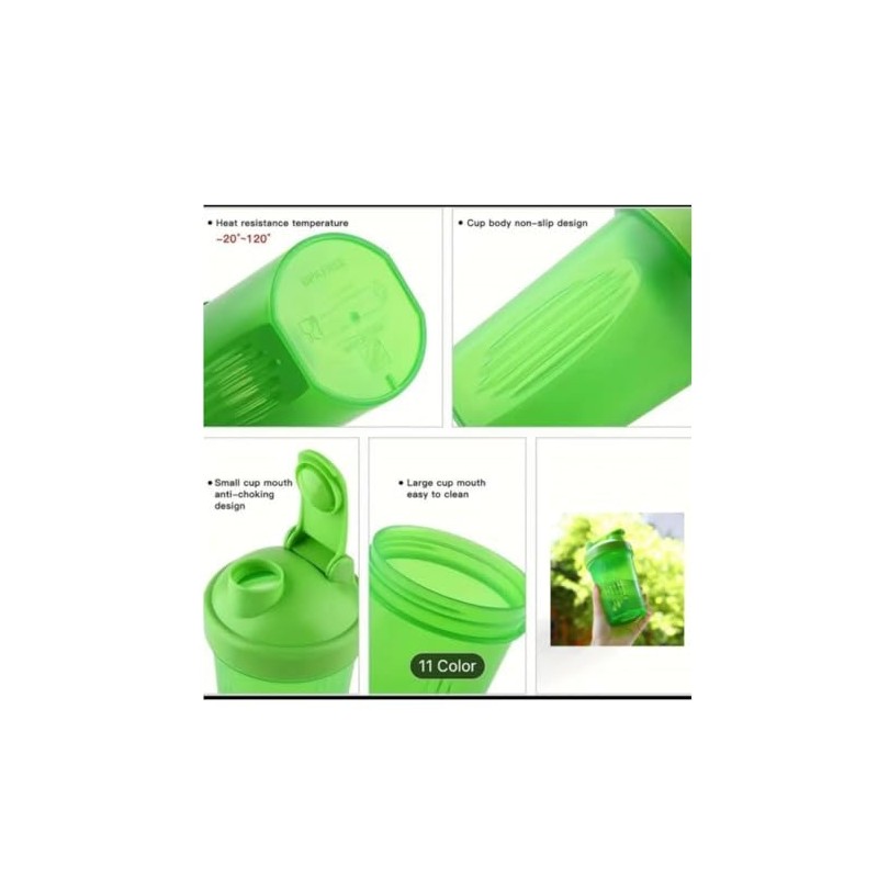 CHNLML Protein Shaker Bottle 400ML/16Oz w. Shaker Ball for Protein