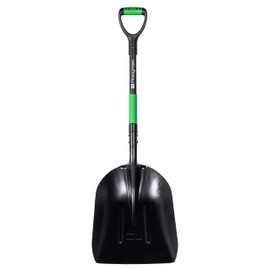 Hooyman Scoop Shovel with Lightweight Aluminum Head Construction, Ergonomic Non-Slip H-Grip Handles, D Handle, and Fiberglass Core for Gardening, Land Management, Yardwork, Farming, and Outdoors