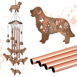 Geelin Golden Retriever Wind Chimes Outdoor Golden Retriever Gifts for Men Women Dad Grandpa Memorial Metal Wind Chimes for Home Lawn Porch Patio Garden Yard Decoration