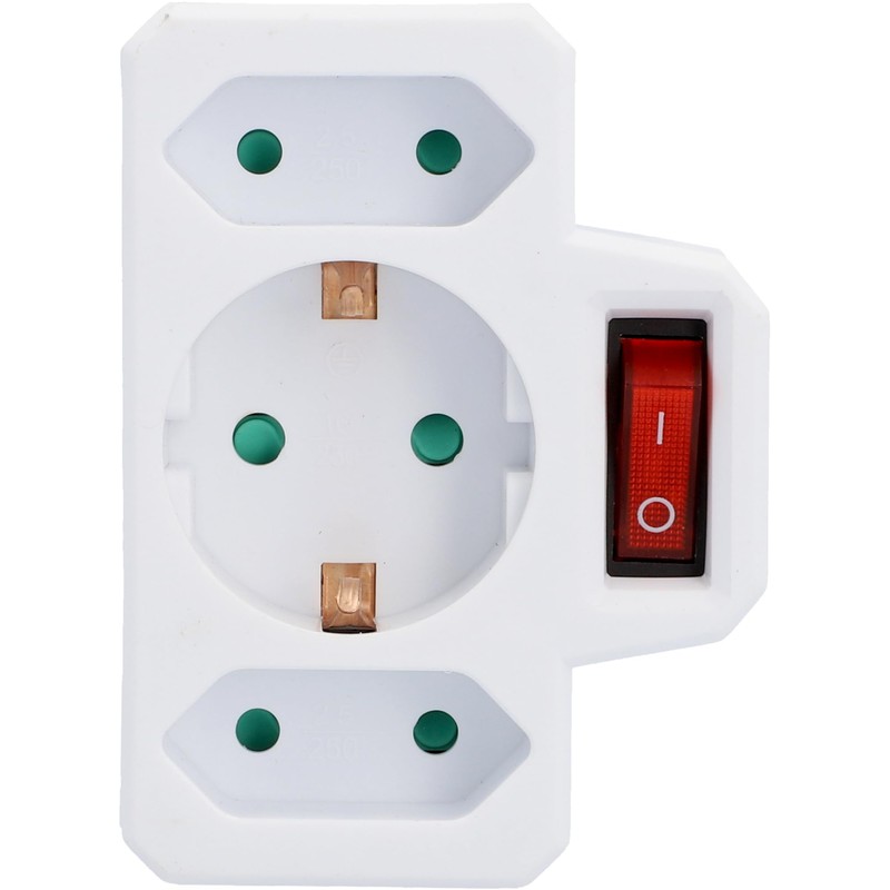 Unitec 227000 Connection 1xSchuko und 2xEuro Scarf, White