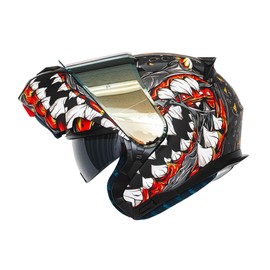 HAX Amatista Modular Flip-Up Dual Visor Motorcycle Helmet - DOT/ECE Approved, Lightweight, Comfortable, and Stylish Helmet for Men and Women (Mutant Grey XL)