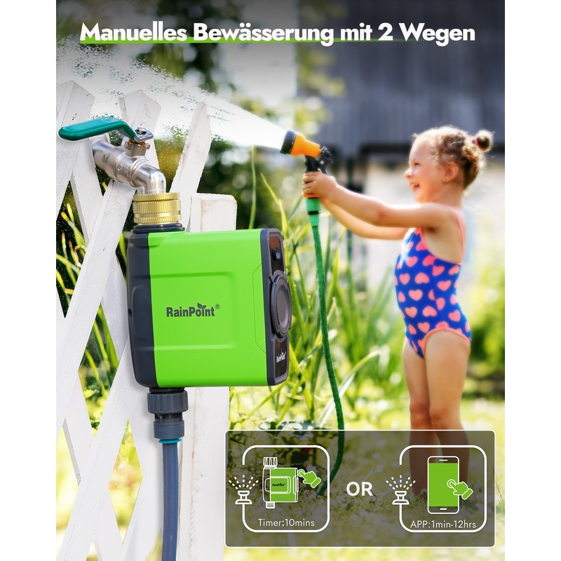 RAINPOINT Irrigation Computer WLAN with Antenna Gateway and Brass Inlet