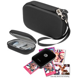 Matte Black HP Sprocket Portable Photo Printer Case for Polaroid ZIP Mobile Printer and Lifeprint Photo AND Video Printer Pouch Pocket for Photo Paper and Cable