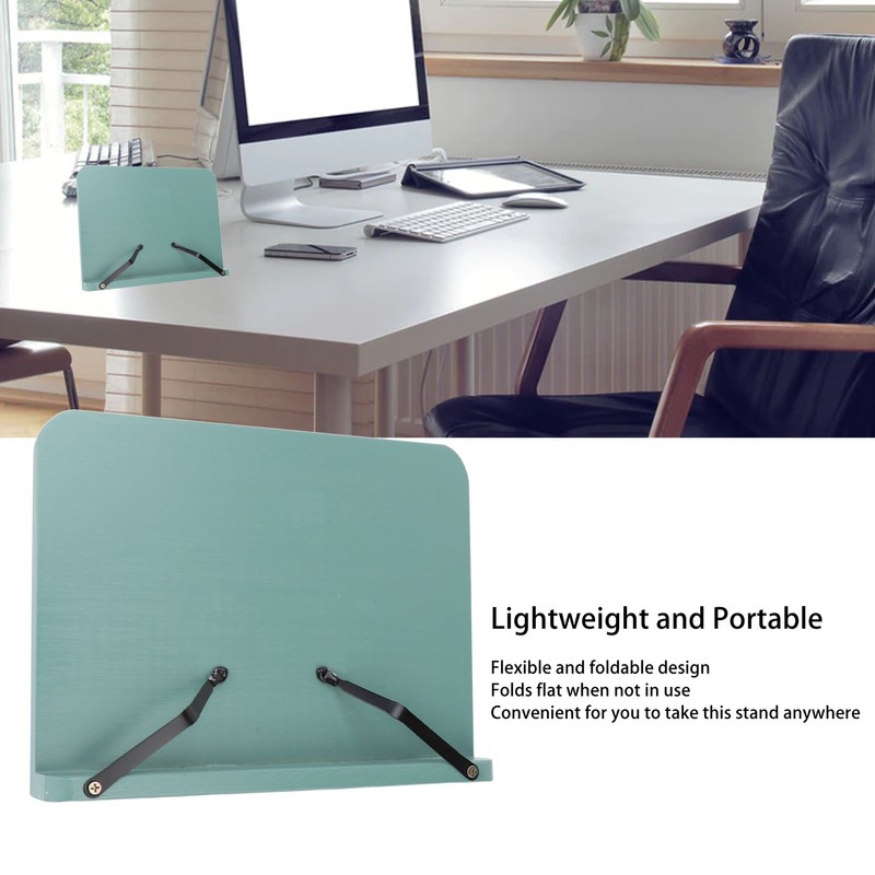 Book Stand Adjustable Angle Foldable Small Desk Bookrest with Page