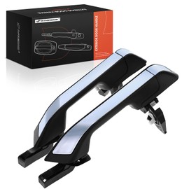 A-Premium Outside Exterior Door Handles Compatible with Honda Odyssey 2011-2017, Primed Black & Chrome Insert, 2-PC Set, Rear Driver and Passenger Side