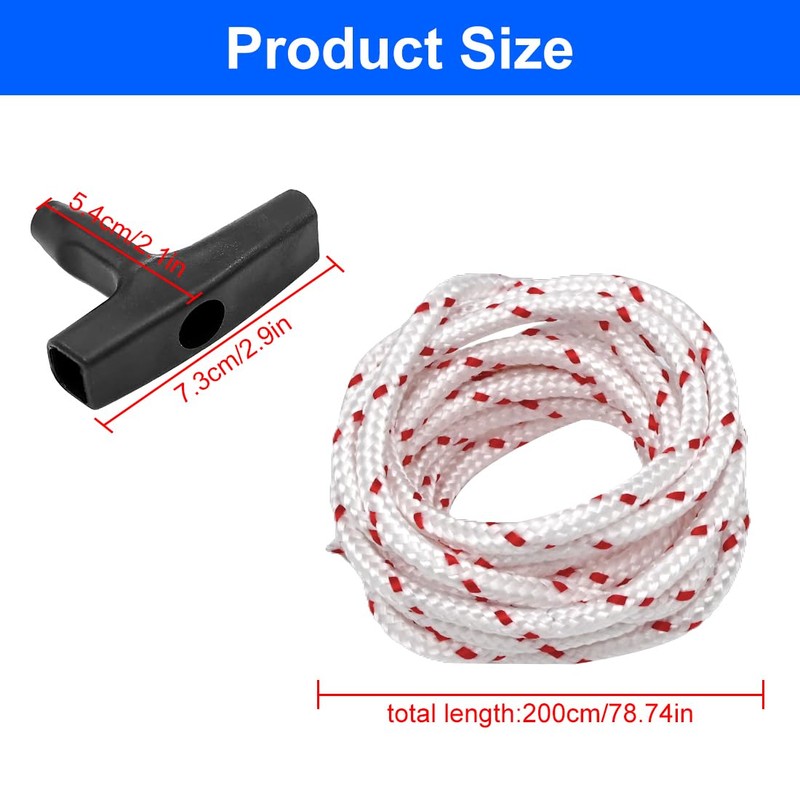 LICQIC 2 Meters 40 mm Recoil Starter Rope Pull Cord,