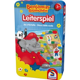 Schmidt Spiele 51280 Benjamin Blümchen Ladder Game, Portable Game in Metal Tin