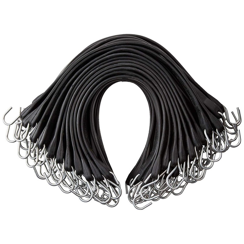41" Inch 25 Pack Rubber Bungee Cords with Metal Hooks
