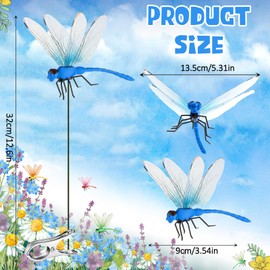 Yalikop 20 Pack 3D Dragonfly Garden Stakes Decor, 4 Color Outdoor Yard Ornaments, Waterproof Plastic Dragonfly Decorations for Garden, Lawn, Flower Pots & Patio, Adds Color and Helps Deter Birds