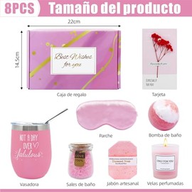 Regalos para Mujer, Kit Spa Mujer Regalo, Set de 8 Piezas con Vaso y Vela Aromática, regalos para mujeres para mamá, esposa, novia, hija, amigas, maes