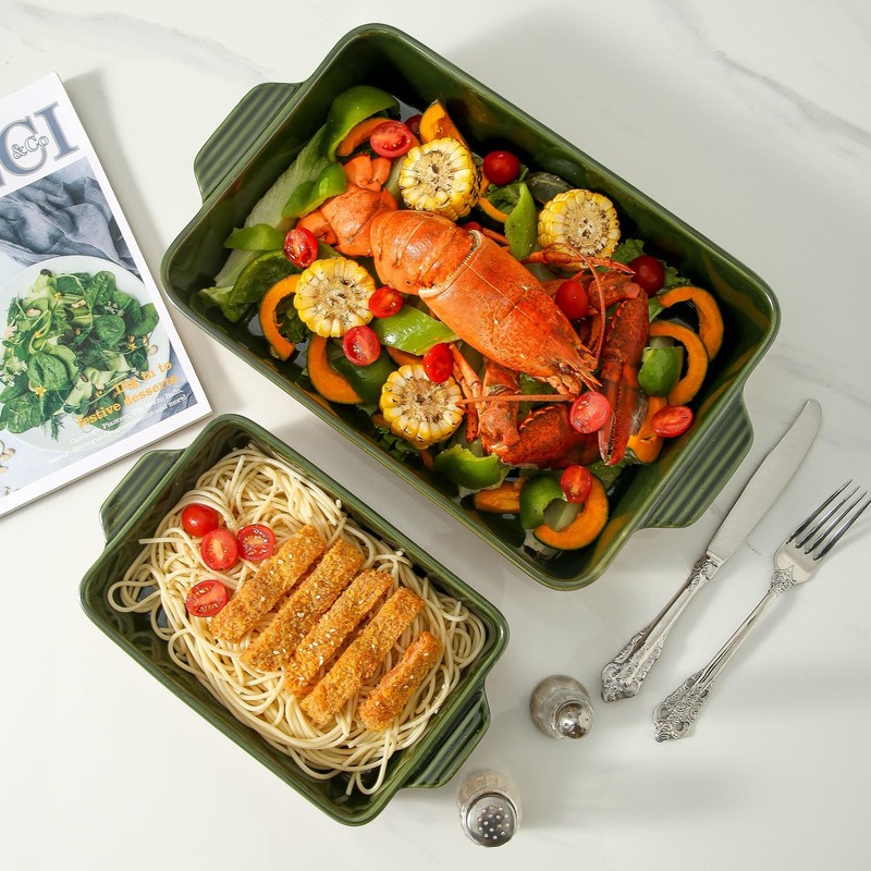 Howise Ceramic Baking Casserole Dish with Handles, Large 9x13 inch