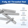 sourcing map 2Pack M10x70mm Fully Threaded Rod, 316 Stainless Steel