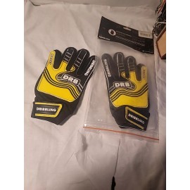 DRB NEW DRB Dribbling Youth size 5 Goalkeeper Gloves, Yellow/ Black Soccer Futbol