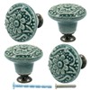 Piutouyar Green Ceramic knobs, Kitchen Cabinet Knobs, Retro Dresser Knobs,