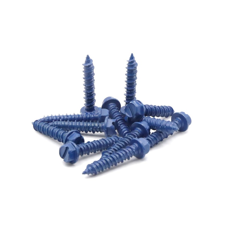 IMScrews 1/4" x 1-1/4" Masonry Anchor Screws, Short Hex Slotted