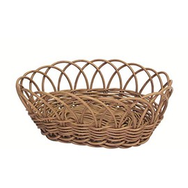 Daikai Towc PE Basket Fruit Basket S 72200 Brown 10.2 x 5.3 x 3.9 inches (26 x 13.5 x 10 cm) (Bottom 7.5 x 5.3 inches (19 x 13.5 cm)