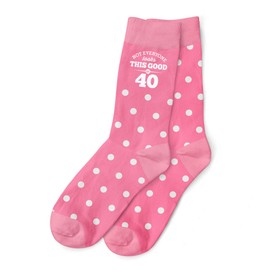 40th Birthday Gift Socks Present for Women Ankle 40 Ladies Size 6-9 (Polka Dots)