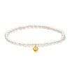 ZHOU LIU FU 18K Gold Heart Beads Bracelet for Women,
