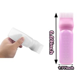ELANE 4PCS Hair Oiler Comb Bottle,Root Comb Applicator Bottle for Hair Oil Scalp Oil Applicator Hair Oiling Applicator,Hair Oil Bottle Applicator 6oz (2Pink+2White)