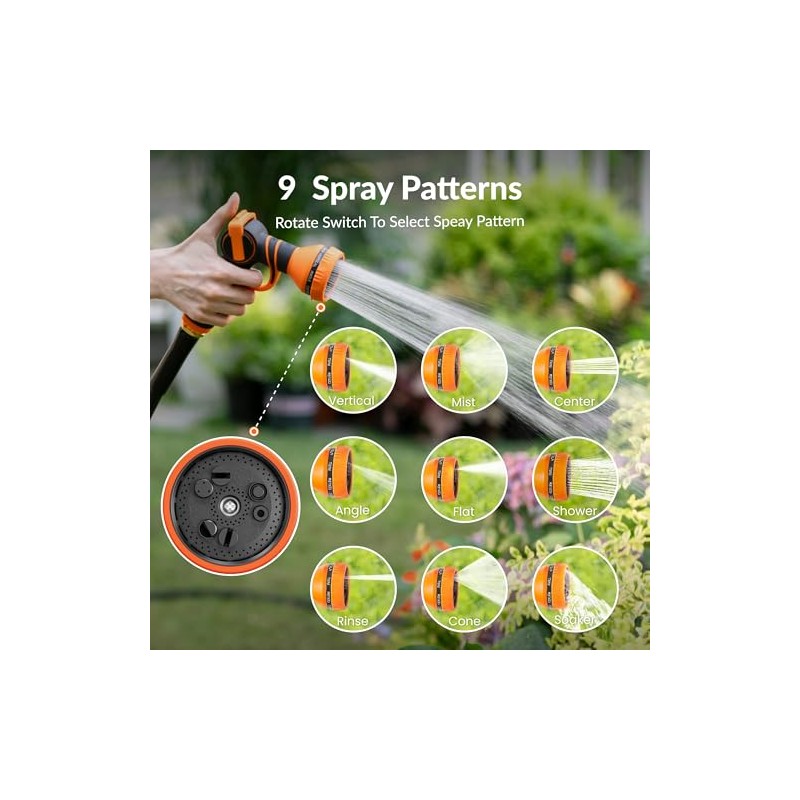 Giraffe Tools 25FT Lightweight Kink-Free Garden Hose with Nozzle