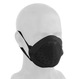 Breathable 3D Contoured Silicone Sports Face Mask, Adjustable Ear Loops, Lightweight Reusable for Outdoor, Tactical, Duty (BLK)