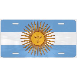 Argentinian, Argentina Flag Decorative Car Front Sublimated License Plate, 0.025 inch(0.65mm) Thickness 6"x12" inch-1042