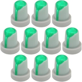 6mm Splined Hole AG5 Illuminateable Grey Body Plastic Colour Indicator Control Knob Pack of 10 (Green)