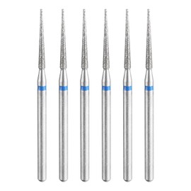 sourcing map 6pcs 120-140 Grits Diamond Grinding Bit 1.8mm Tapered Head 2.35mm Shank 15mm Length Stone Sanding Drill Bits Rotary Tool for Ceramic Glass Nails Grinding Polishing