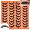 SISIYDY Fake Natural Lashes Wispy Short Fluffy Mink EyeLashes Clear
