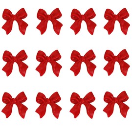 100 Pcs Red Bow Nail Charm for Women Girl, 3D Bow Nail Decoration Resin Bow Nail Rhinestones Bowknot for DIY Nail Art Accessories