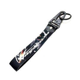 Decal Story Motorcycle Keychain Metal Key Tag Label Ring Compatible With Suzuki GSXR1300 Hayabusa Black Gold, Black, Free