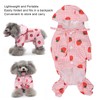 Dog Raincoat Hooded Reflective Breathable Lightweight Strawberry Patterns Puppy Rain