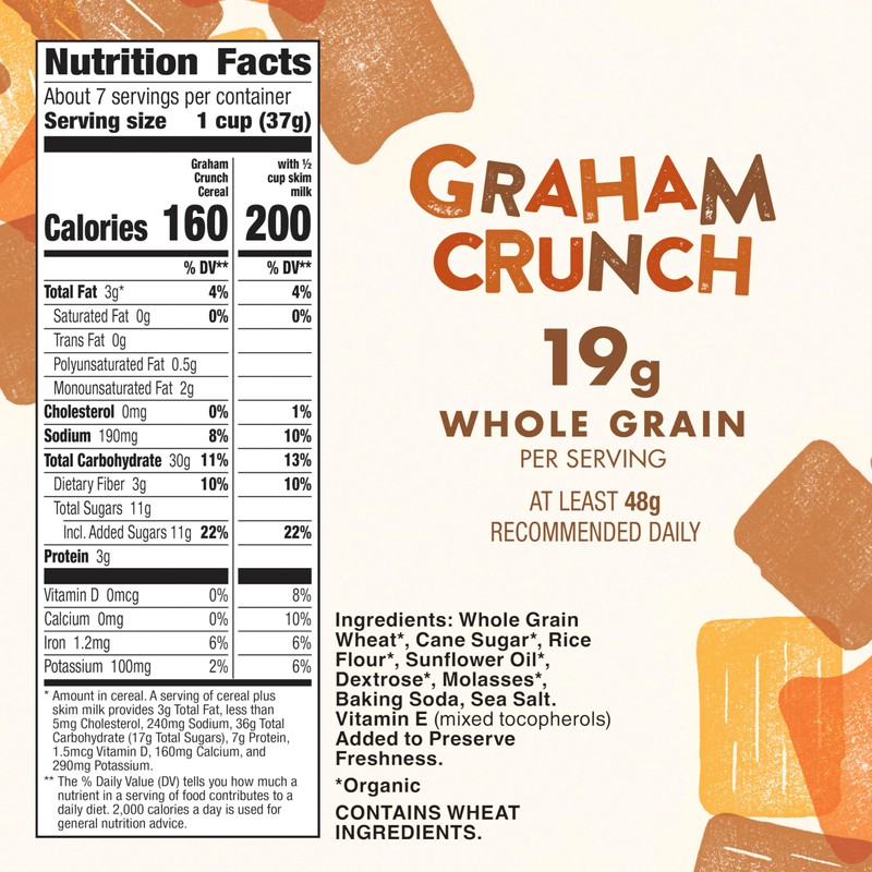Cascadian Farm Organic Graham Crunch Cereal 9.6 oz Box