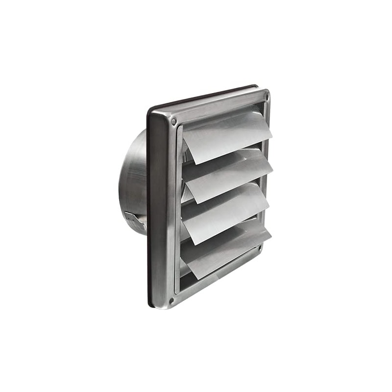 Backflow Flap 100 mm Ventilation Grille Stainless Steel with Moving