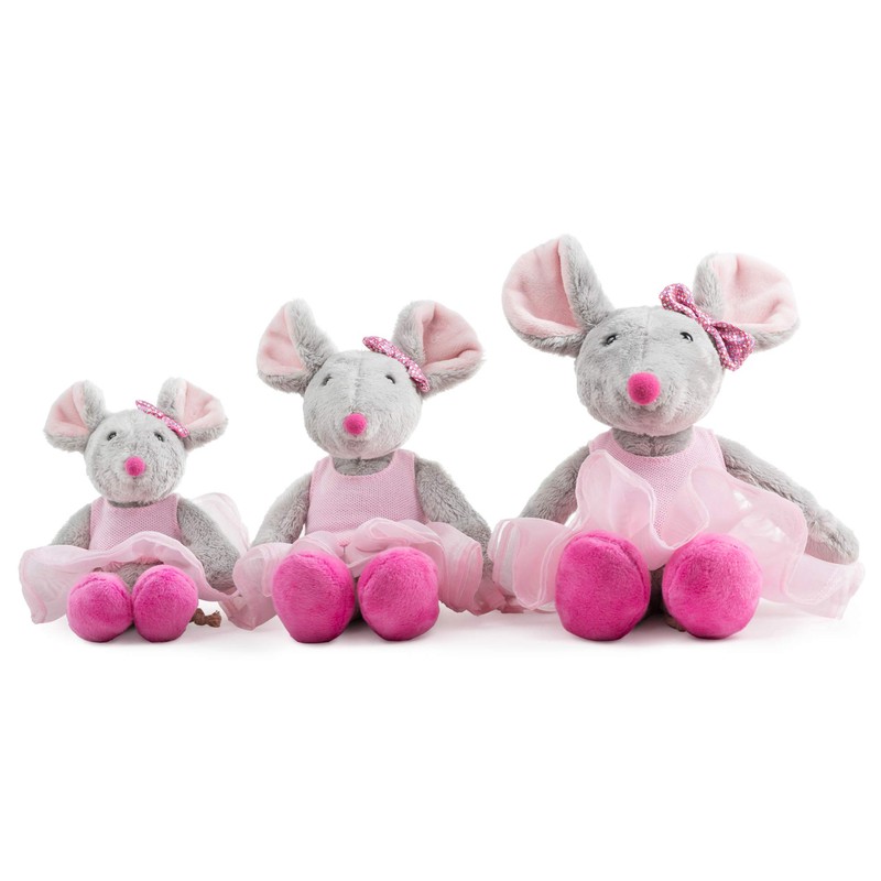 Schaffer 5650 Plush Ballet Mouse, Grey/Pink, XS - 16 cm