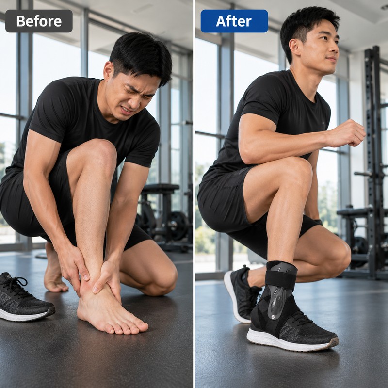 Breathable Adjustable Ankle Support Brace for Adults – Reinforced Compression