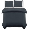 MOONLIGHT20015 Single Duvet Cover - Charcoal Solid Soft Single Bedding