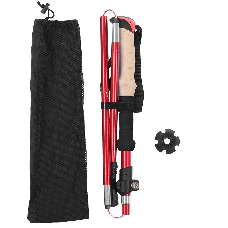Telescopic Hiking Pole Portable Aluminum Alloy Folding Walking Stick for