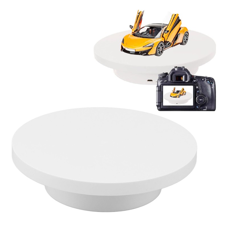 Rotating Display Stand White Plug in Remote Control Load Bearing